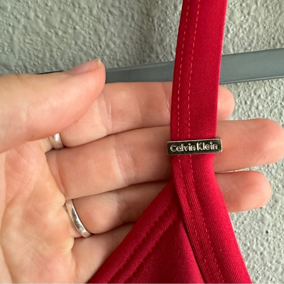 Calvin Klein Red Logo One-Piece Swimsuit 14 - Picture 3 of 10